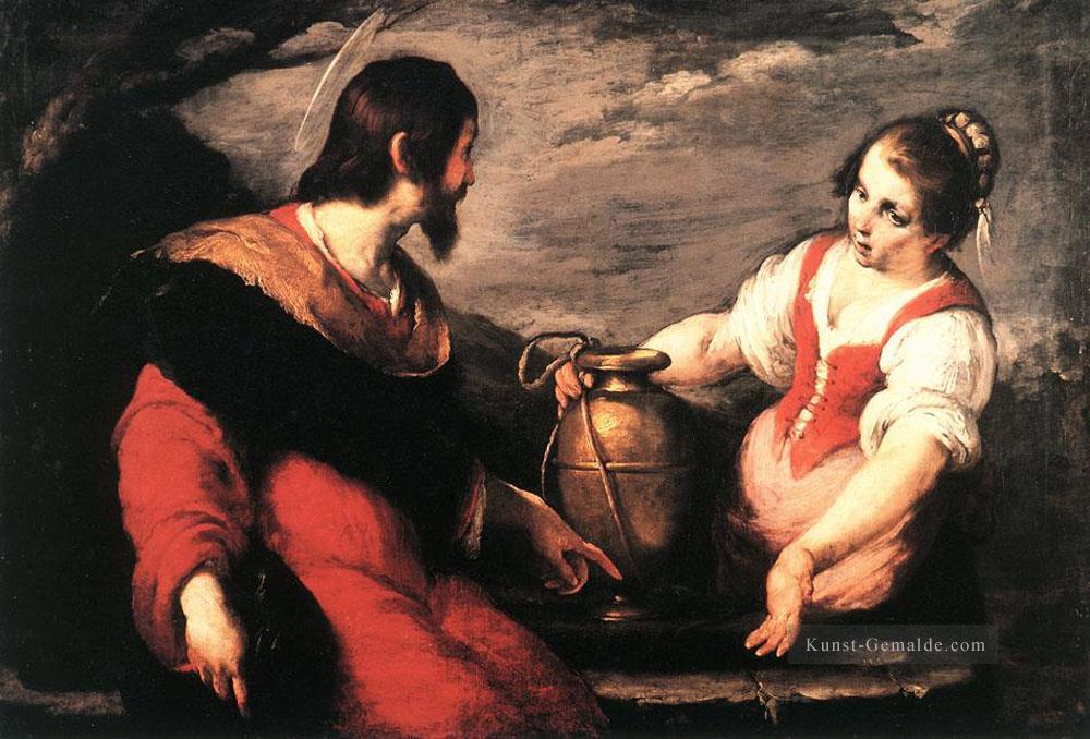 Christus und die Samariterin italienischer Barock Bernardo Strozzi Ölgemälde